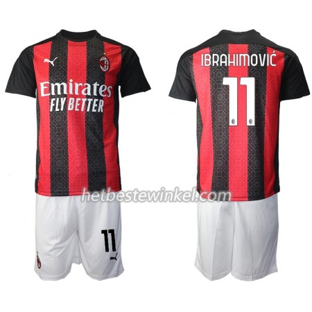 AC Milan Zlatan Ibrahimovic 11 Voetbaltenues Kind Thuis 2020/21 - SS (+ Korte broeken)